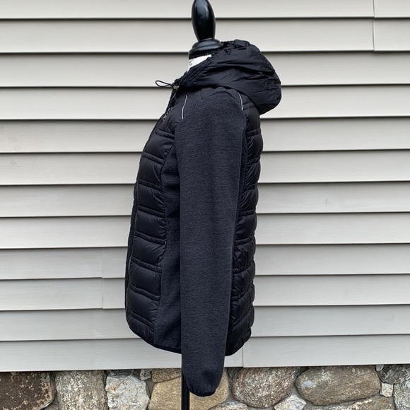 Michael MICHAEL KORS Mixed Media Quilted Jersey Knit Jacket - Black/Gray - Picture 9 of 16